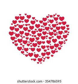 Valentine's Day card with hearts