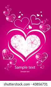 Valentines Day card with hearts