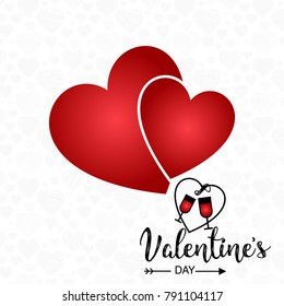 Valentine's day card with hearts