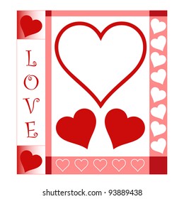 Valentines Day card with hearts