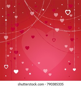 Valentine's day card with hearts. Background and wedding invitation.