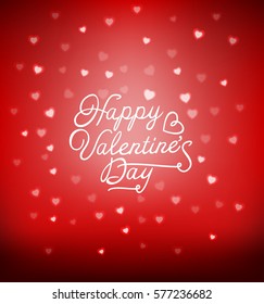 Valentine's day card hearts light background 