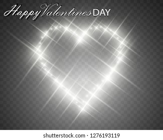 
Valentine's Day Card with Hearts, Lights and Blurs.Love heart background. Valentine party poster. Luminous heart.