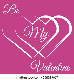Valentine's day card with hearts on rose form. Vector illustration. Pattern for your design. 