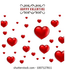 Valentine's day  card with hearts pattern background