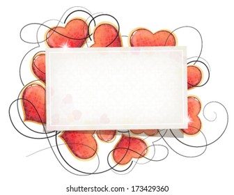 Valentine's Day card with hearts and place for text 