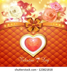 Valentine's day card with hearts and roses