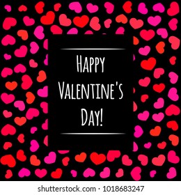 Valentines day card with hearts. Vector illustration