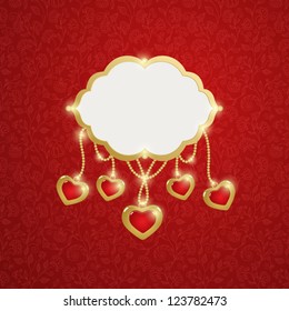 Valentine's day card with hearts. Vector illustration.