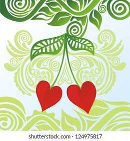 Valentines day card hearts vector illustration