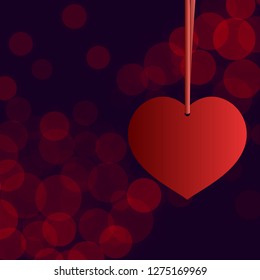 Valentine's Day Card With Hearts, Vector Illustration