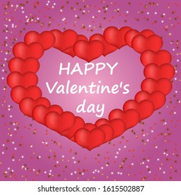 valentines day card with hearts vector illustration