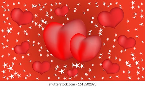 valentines day card with hearts vector illustration