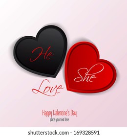 Valentines Day Card With Hearts. Vector