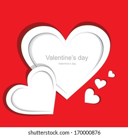 Valentines day card with hearts. Vector illustration