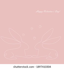 Valentine's day card with hearts, vector illustration