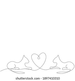 Tarjeta de San Valentín con corazones, ilustración vectorial
