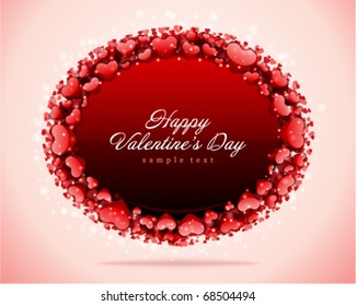 Valentine's day card with hearts vector background