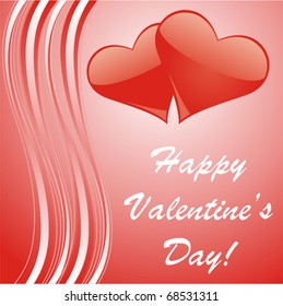 A Valentine's day card with hearts. Vector illustration.
