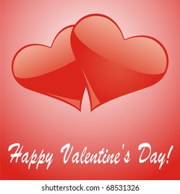 A Valentine's day card with hearts. Vector illustration.