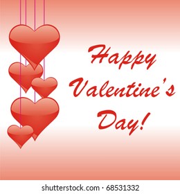 A Valentine's day card with hearts. Vector illustration.