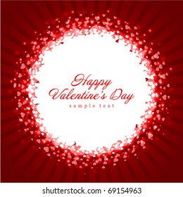Valentine's day card with hearts vector background