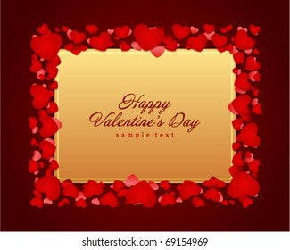 Valentine's day card with hearts vector background