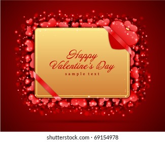 Tarjeta de San Valentín con fondo vectorial de corazones