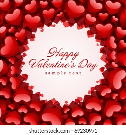 Valentine's day card with hearts vector background