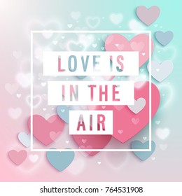 Tarjeta de San Valentín con corazones. Ilustración vectorial.