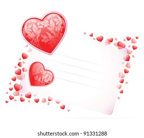 Valentine's Day Card with hearts, vector illustration