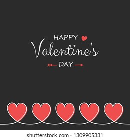 Valentine's Day card with hearts and wishes. Vector 
