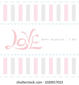 Valentine's Day card with heart-shaped pattern and card in pink tone.