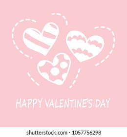 Valentine's Day card with heart-shaped pattern and card in pink tone.