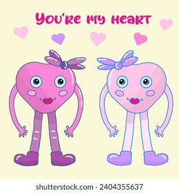 Valentine's Day card, ice cream in the shape of a hear