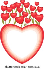 Valentine's Day card to the image of red hearts.