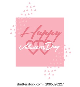 Una tarjeta de San Valentín con la imagen de dos corazones.