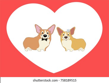 Valentine's day card love cute heart vector puppy