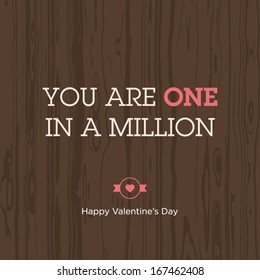 Valentines day card. Love expression. Vector design editable.