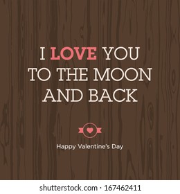 Valentines day card. Love expression. Vector design editable.