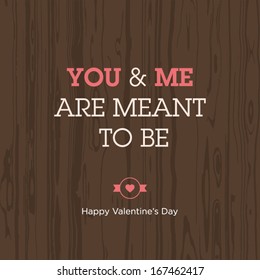 Valentines day card. Love expression. Vector design editable.