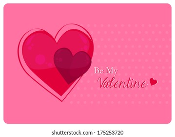 valentine's day card, love message for your valentine on pink background