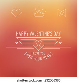 Valentine's Day Card - with Love Quote - in vector