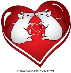 Valentine's Day card with the mouses