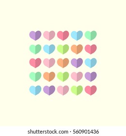 Stylish Love Card Bright Watercolor Hearts Stock Vector (Royalty Free ...