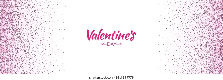 
Valentines day card o banner. Pink hearts gradient frame isolated on white background. Valentine's day border or frame design. Vector illustration. 