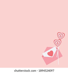 valentine's day card on pink background, vector