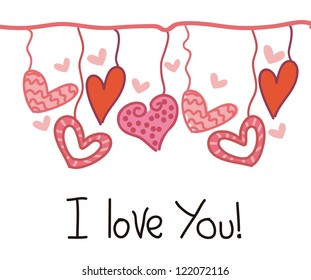 valentines day card over white background. vector illustration