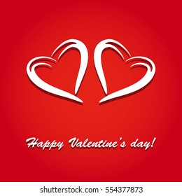 Valentine's day card paint effect vector
