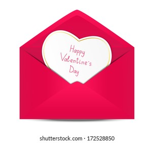 Valentines day card in paper envelope